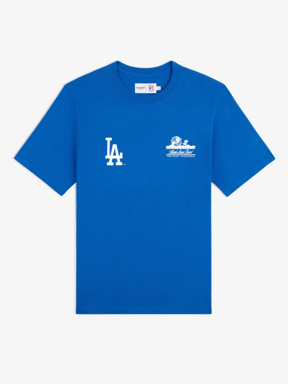 AIMÉ LEON DORE Dodgers Unisphere Tee large in Victoria blue.